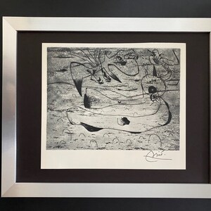 Joan Miro | Vintage 1958 Signed | Mounted & Framed Offset Lithograph Buy it Now!