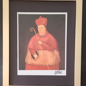 Fernando Botero | Awesome Signed Vintage Print from Colombia | New Golden Frame