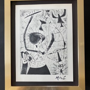 Joan Miro | Vintage 1958 Signed | Mounted & Framed Print | Buy it Now!