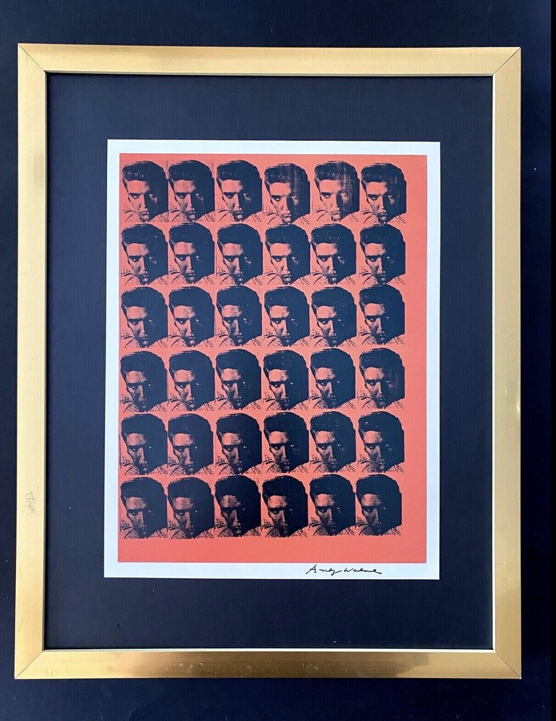 Andy Warhol | Vintage 1984 Elvis Presley Print Signed |mounted and