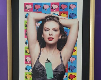 DEATH NYC Hand Signed Street Art Print Large Framed 16x20in With
