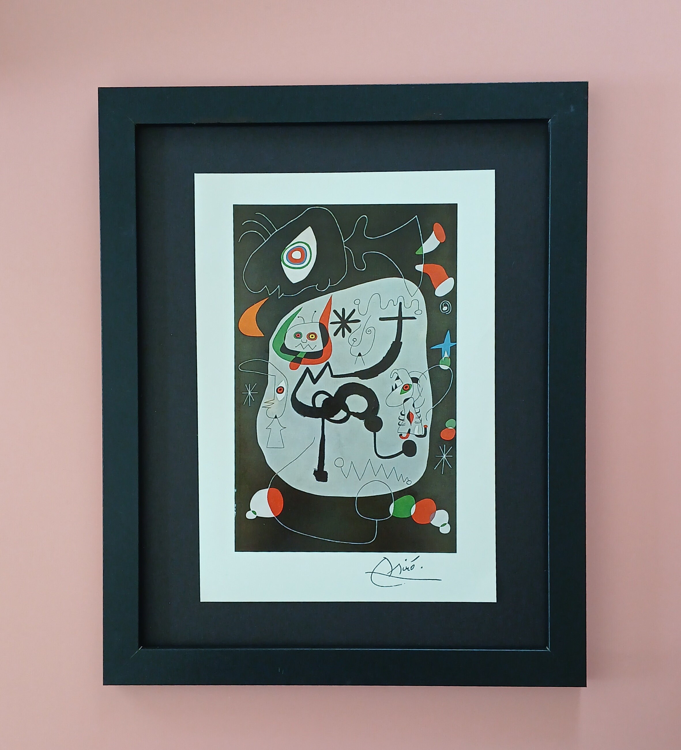 ジョアン・ミロ | ヴィンテージ 1962 署名入り | マウント＆フレーム