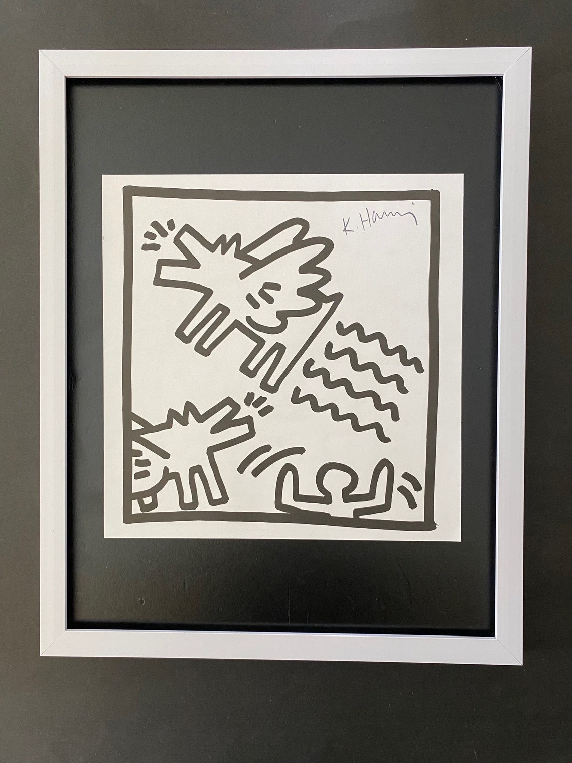 Keith Haring + Beautiful Signed Print + Brand New White Frame + Buy It ...