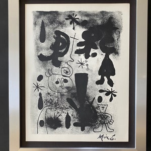 Joan Miro | Vintage 1958 Signed | Mounted & Framed Print | Buy it Now!