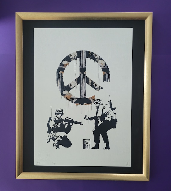DEATH NYC Hand Signed Street Art Print Large Framed 16x20in With