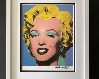 1984 アートプリント　ミッドセンチュリー　アメリカ Andy Warhol + 1984 Signed MARILYN MONROE Matted and Framed + Buy