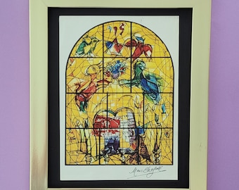 Marc Chagall Jerusalem Windows + Signed Mounted and Framed + After