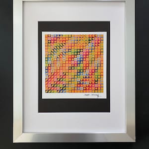 Victor Vasarely + Beautiful Signed Print + Brand New Silver Frame + Buy it Now !