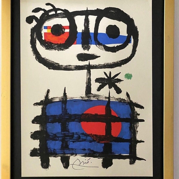 Joan Miro | Vintage 1958 Signed Colorful Print | Mounted and Framed | Buy Now!!