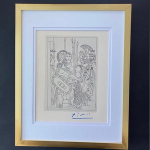 Pablo Picasso + 1962 signed Engraving matted to be framed at 11x14