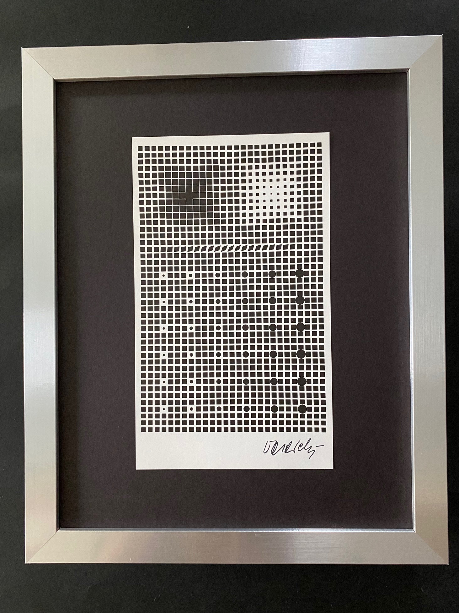 VICTOR VASARELY + 1970's Signed Abstract Geometric Print + New