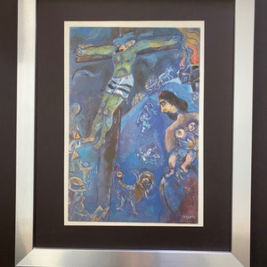 MARC CHAGALL Original 1973 Plate Signed Print + Wood Framed + Beautiful + Buy it Now!!