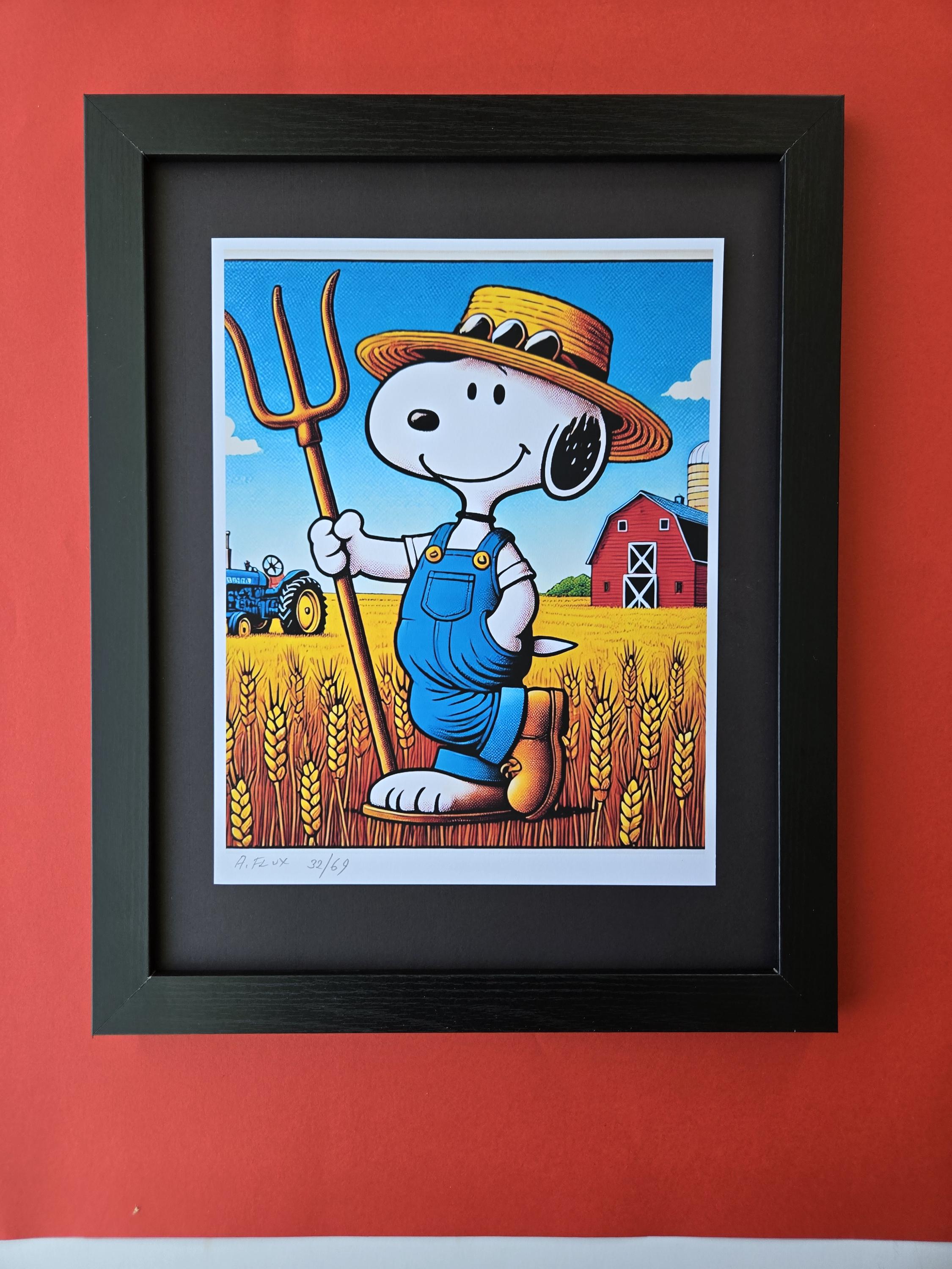 AIDAN FLUX | Hand Signed Print Framed Edition (69) COA Snoopy is a