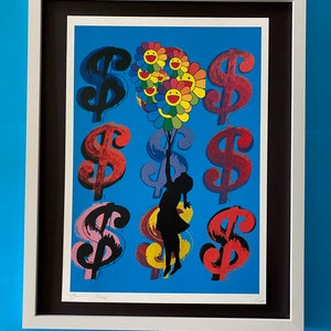 DEATH NYC Hand Signed Street Art Print Framed Large 16x20 in with COA + Andy Warhol Banksy Style Graffiti X/100