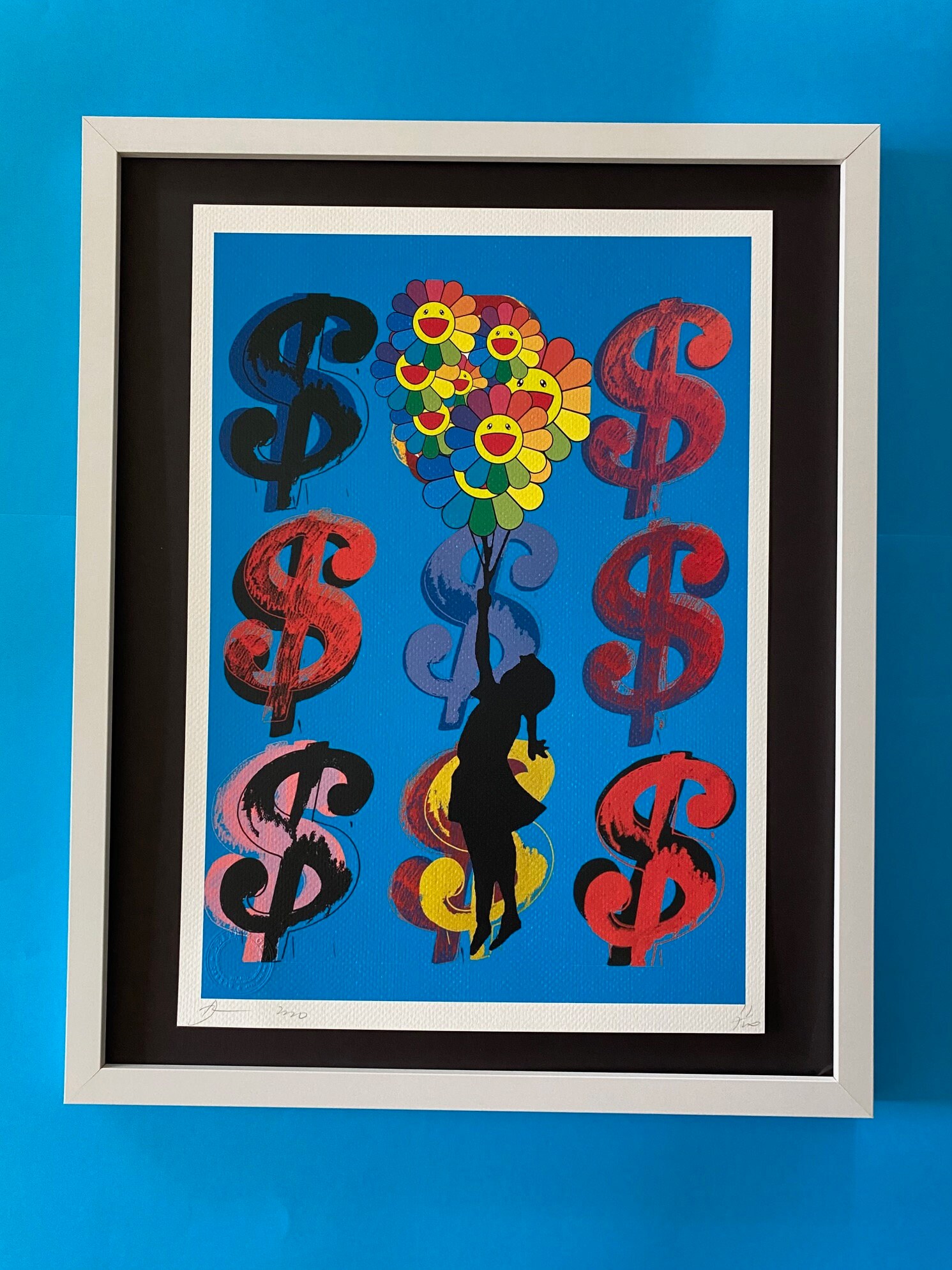 DEATH NYC Hand Signed Street Art Print Framed Large 16x20 in With