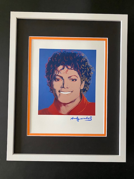 Andy Warhol + 1984 Signed Michael Jackson Matted and Framed + Buy