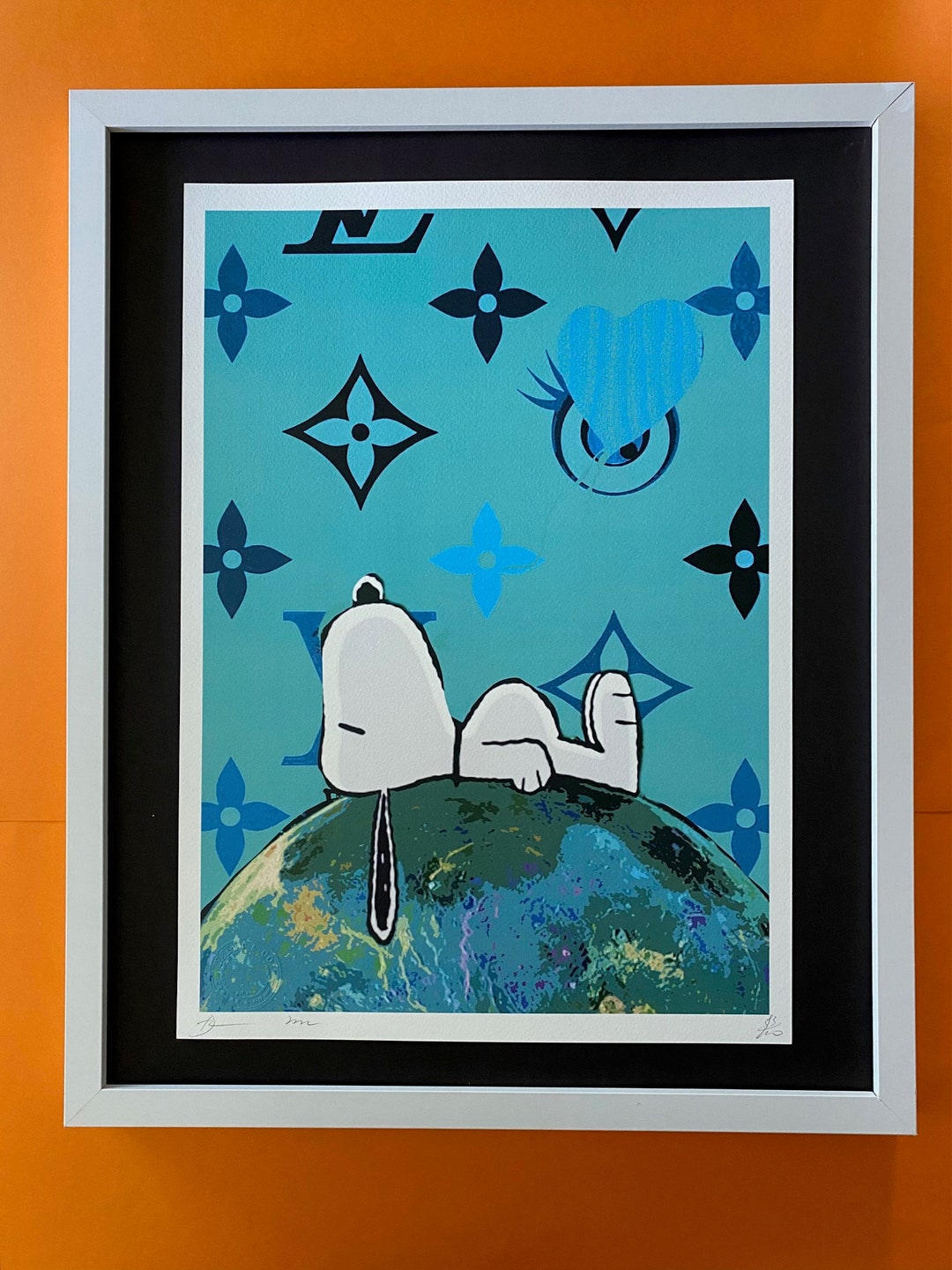 DEATH NYC Hand Signed Street Art Print Framed Large 16x20 in