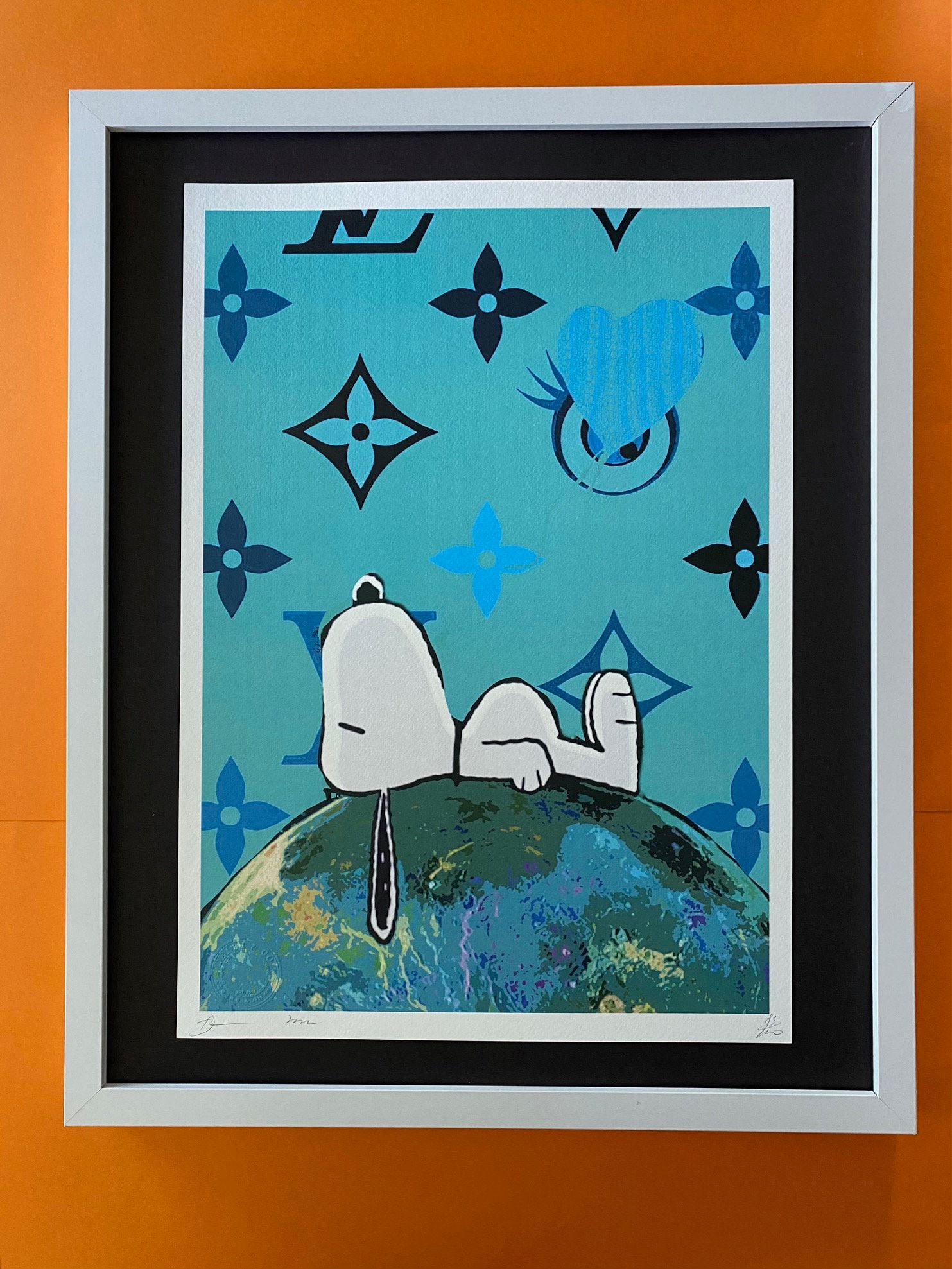 DEATH NYC Hand Signed Street Art Print Framed Large 16x20 in