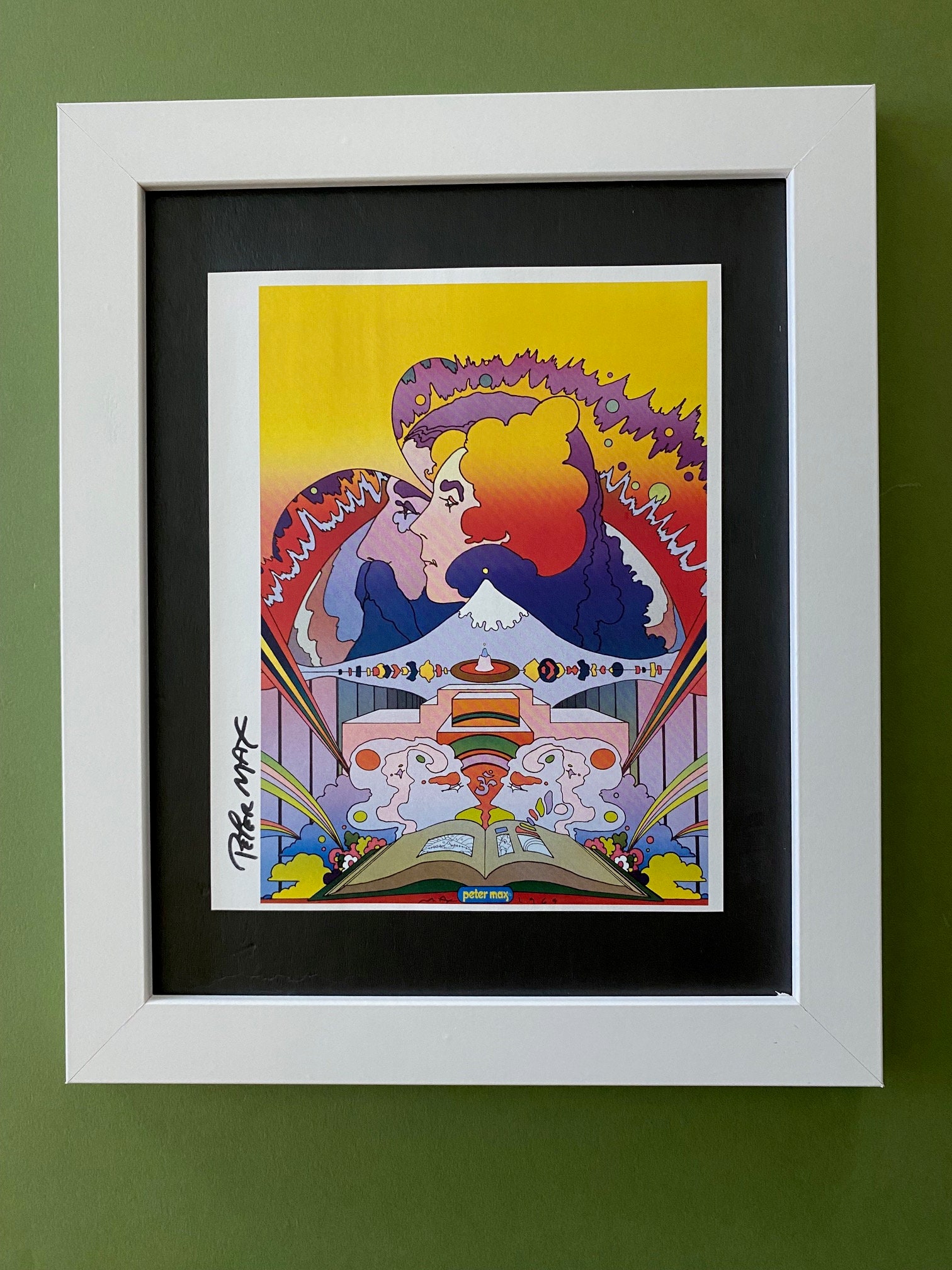 Peter Max + Beautiful Signed Print + Brand New White Frame + Buy