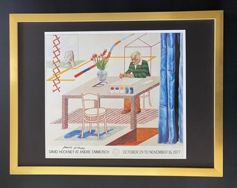 David Hockney | Vintage 1987 Signed Poster Print | Mounted and Framed