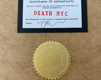 版画 death nyc AO18 🔥Death NYC Large Framed 16x20in Pop Art Graffiti COA Hello