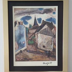 MARC CHAGALL Original 1975 Signed Print + Framed + Beautiful + Buy it Now!!
