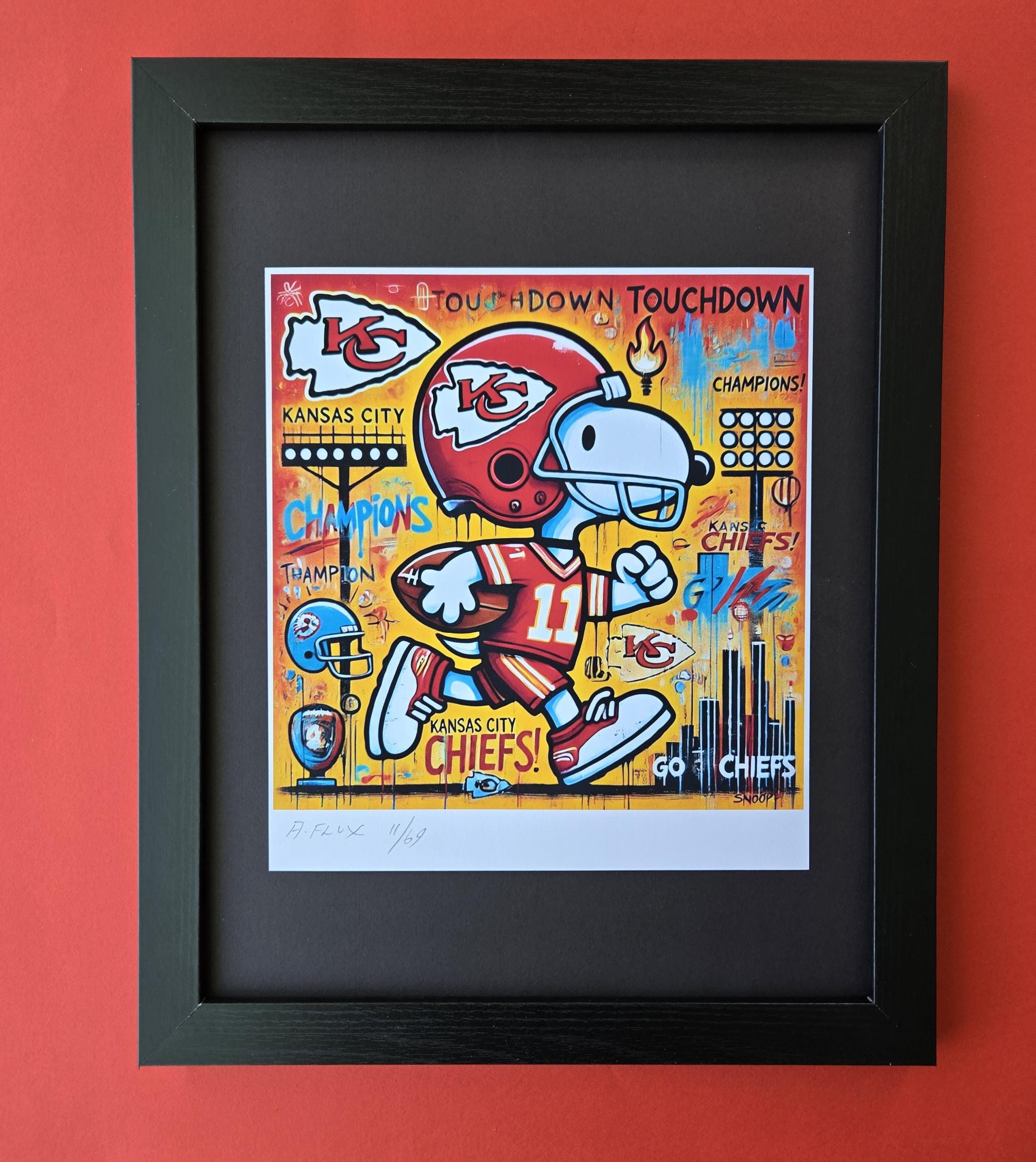 AIDAN FLUX | Hand Signed Print Framed Edition (69) COA Snoopy is
