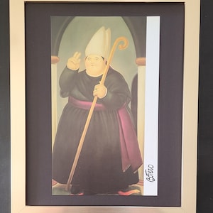 Fernando Botero | Awesome Signed Vintage Print from Colombia | New Golden Frame