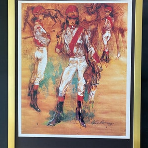 Leroy Neiman + Druck &quot; Girl Jockey &quot; gerahmt + signiert + Jetzt kaufen !