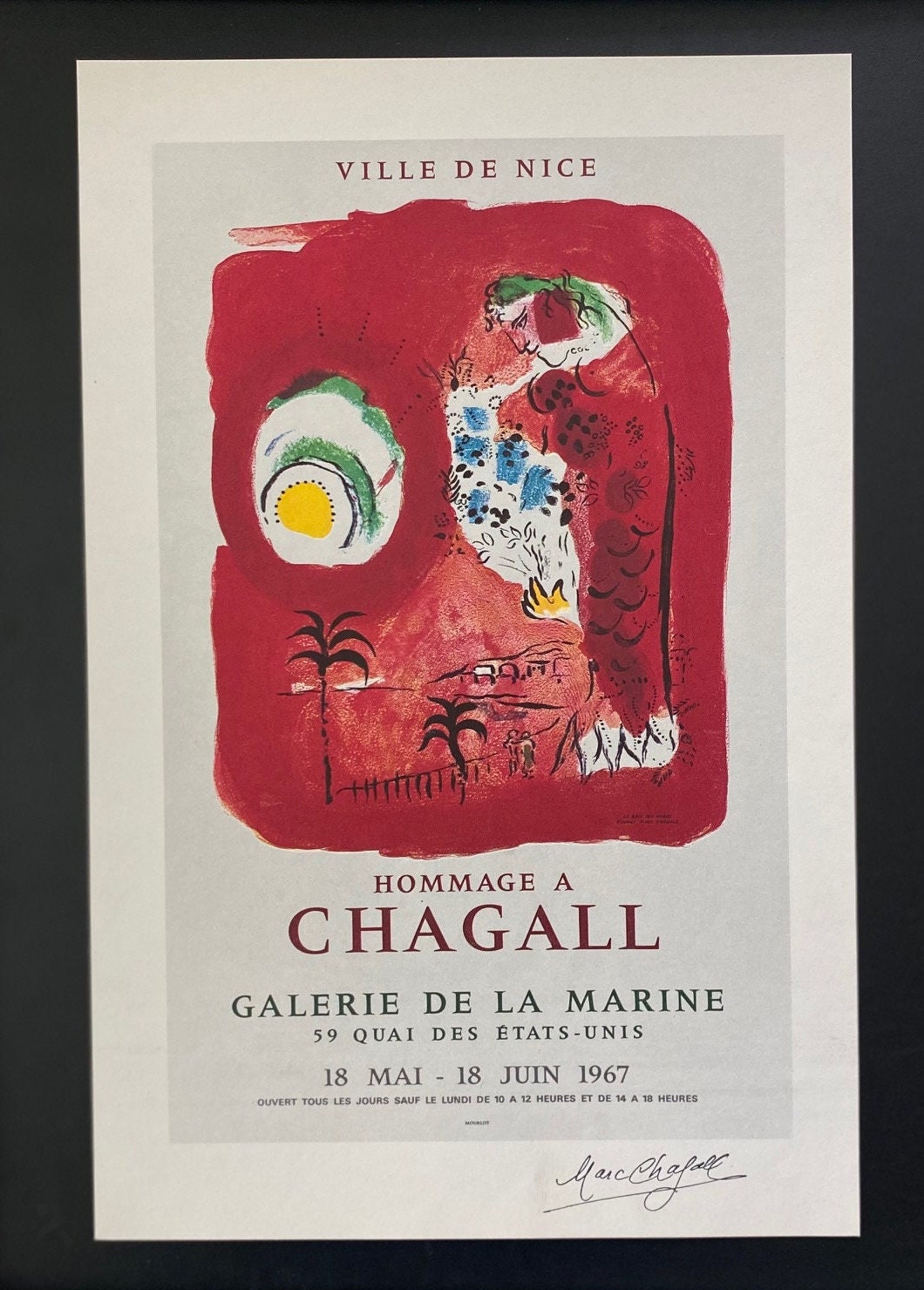 Marc Chagall | Original Vintage 1975 | Signed Print | Mounted in