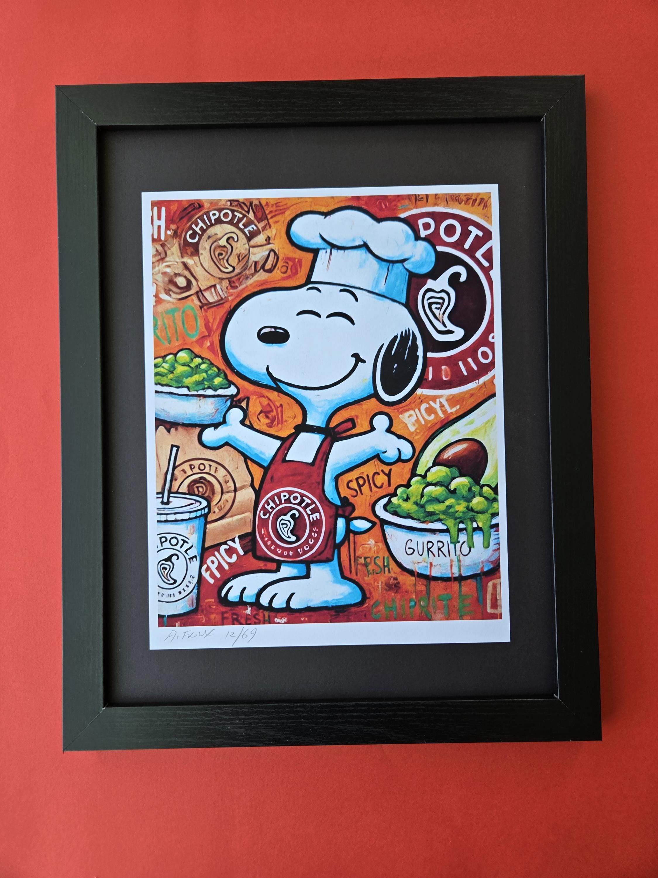 AIDAN FLUX | Hand Signed Print Framed Edition (69) COA Snoopy