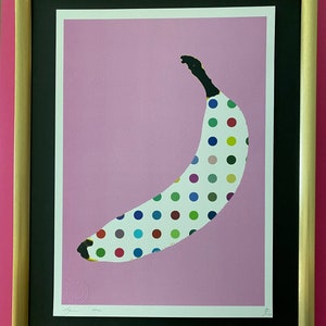 DeathNYC Hand Signed Street Art Print Framed with COA + ANDY WARHOL Banana X/100