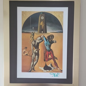 SALVADOR DALI | Vintage 1970&#39;s Signed | Framed Offset Lithograph | New Frame
