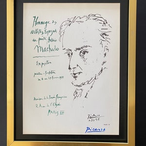 PABLO PICASSO | Vintage 1964 Signed Offset Lithograph | Ltd. Ed | Framed
