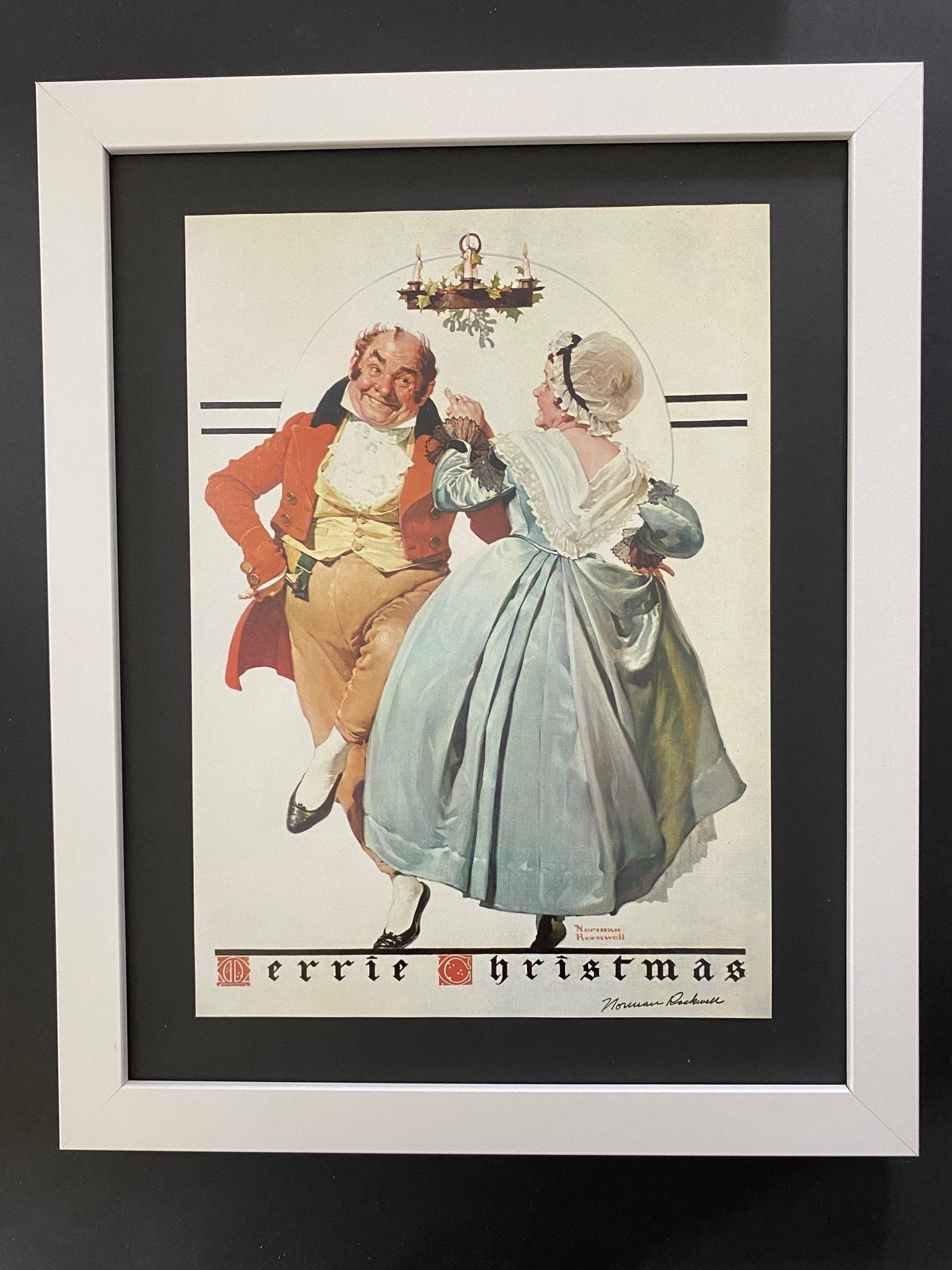 NORMAN ROCKWELL + Signed 1970's Print Mounted and Framed +