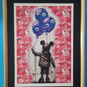 DEATH NYC Hand Signed Street Art Print Large Framed 16x20in With