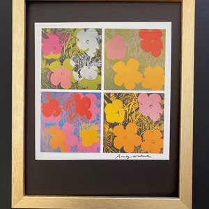 Andy Warhol | Vintage 1984 Flowers Print Signed |Mounted and Framed | Buy it Now!