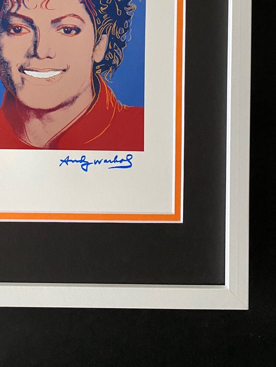 Andy Warhol + 1984 Signed Michael Jackson Matted and Framed + Buy