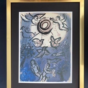 MARC CHAGALL 1975 Print from The Bible Old Testament Printed in Paris + Framed