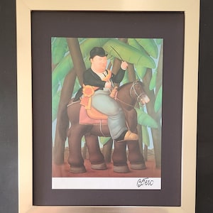 Fernando Botero | Awesome Signed Vintage Print from Colombia | New Golden Frame