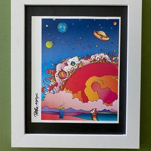 Peter Max +  Beautiful Signed Print + Brand New White Frame + Buy it Now !