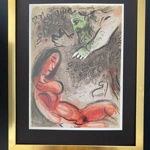 MARC CHAGALL 1975 Print from The Bible Old Testament Printed in Paris + Framed