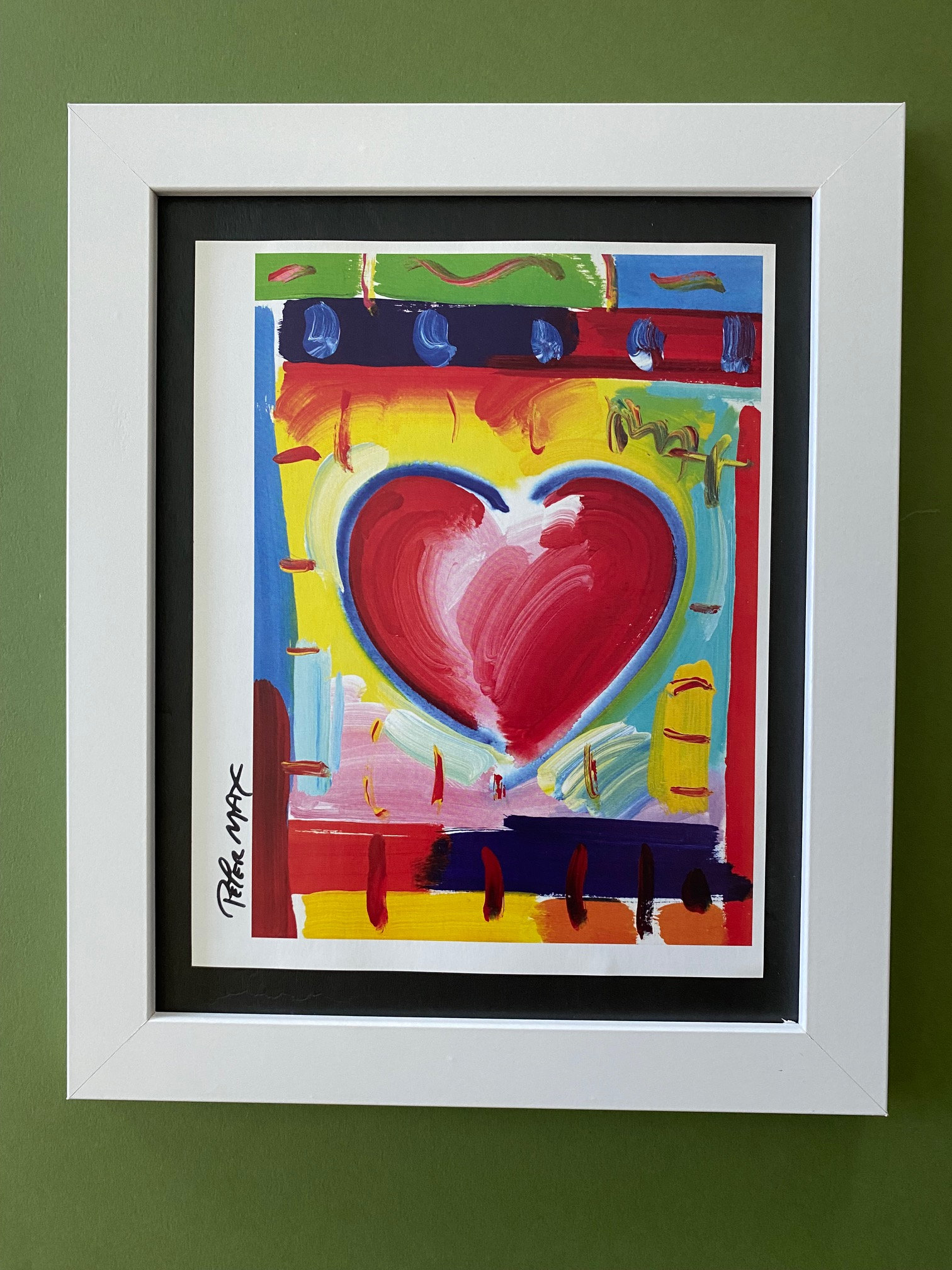 Peter Max + Beautiful Signed Print + Brand New White Frame + Buy