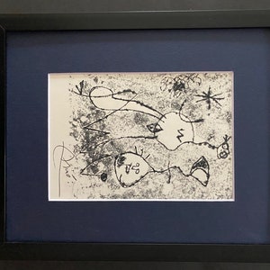 Joan Miro | Vintage 1958 Signed | Matted at 8x10 Offset Lithograph