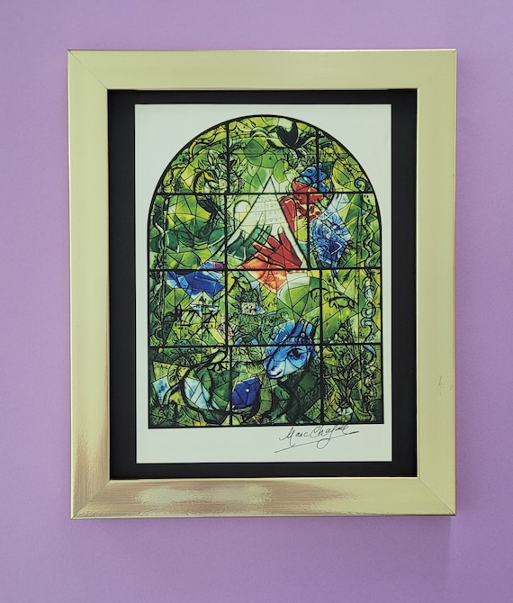 Marc Chagall Jerusalem Windows + Signed Mounted and Framed + After