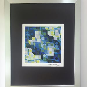 VICTOR VASARELY + 1970 Signed Abstract Geometric Print + New Frame + Buy it now !