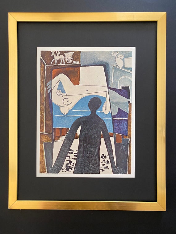 Vintage 1961 Pablo Picasso Abstract Nude Man and Woman Art Print Vintage 1961 Pablo Picasso Abstract Nude Man and Woman Art Print