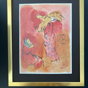 MARC CHAGALL 1975 Print from The Bible Old Testament Printed in Paris + Framed