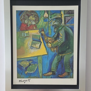 MARC CHAGALL Original 1975 Signed Print + Framed + Beautiful + Buy it Now!!