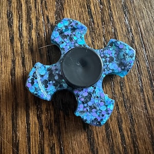 Unicorn glitter purple and blue fidget spinner